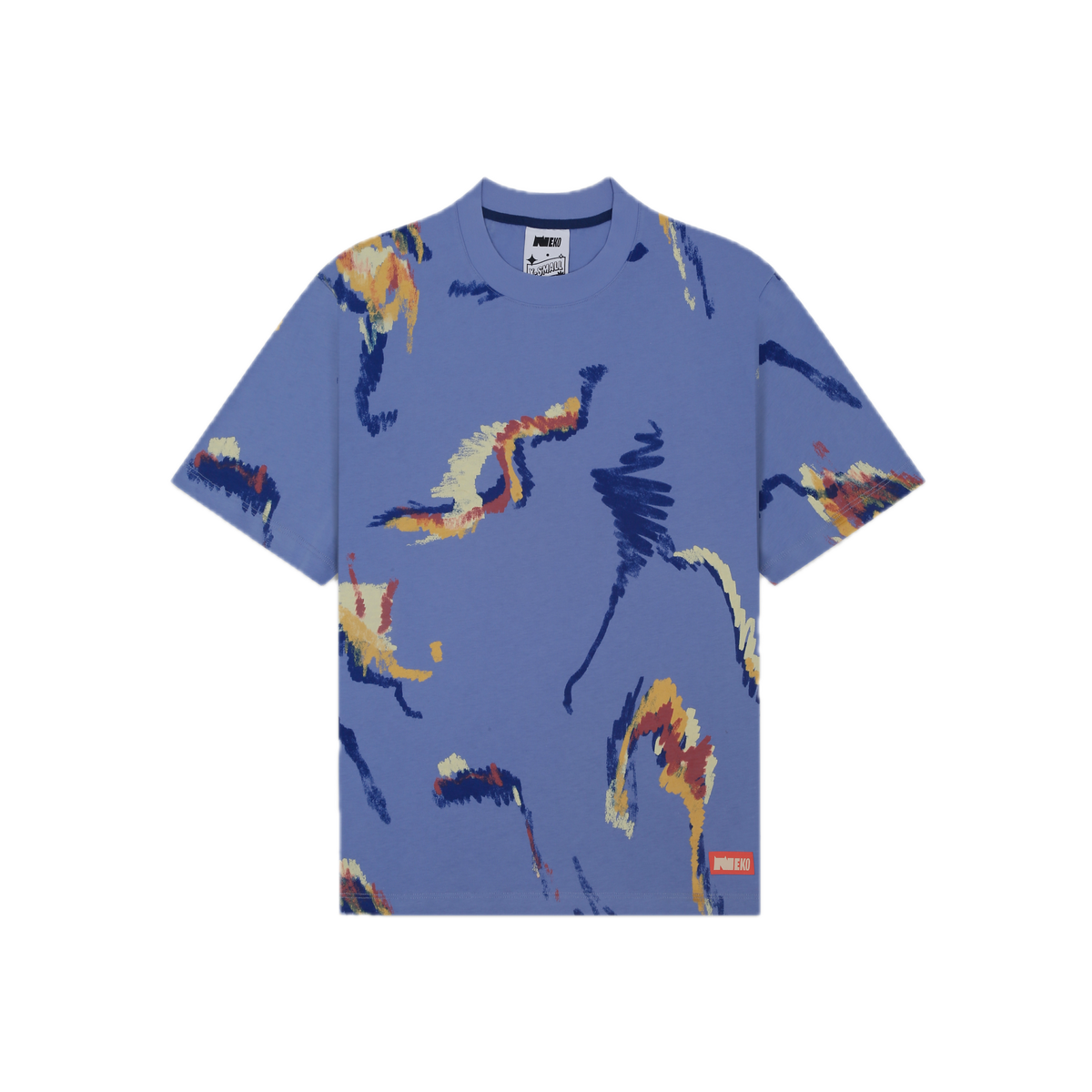 MULTI SCRIBBLE | BLUE T-SHIRT product image