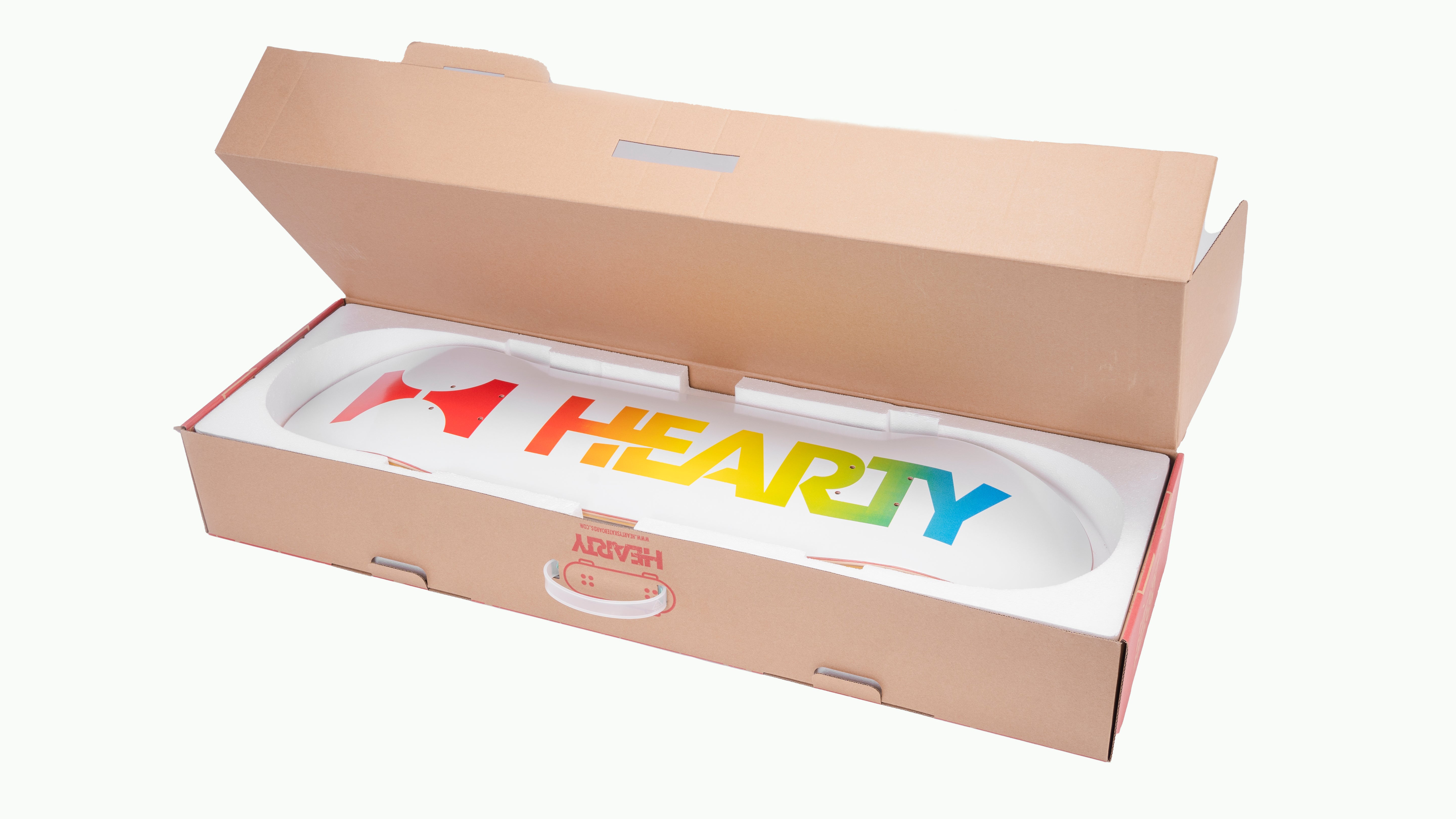 Hearty Pro-Complete Skateboard Pack- Unassembled- 8.0"-Neon Logo White