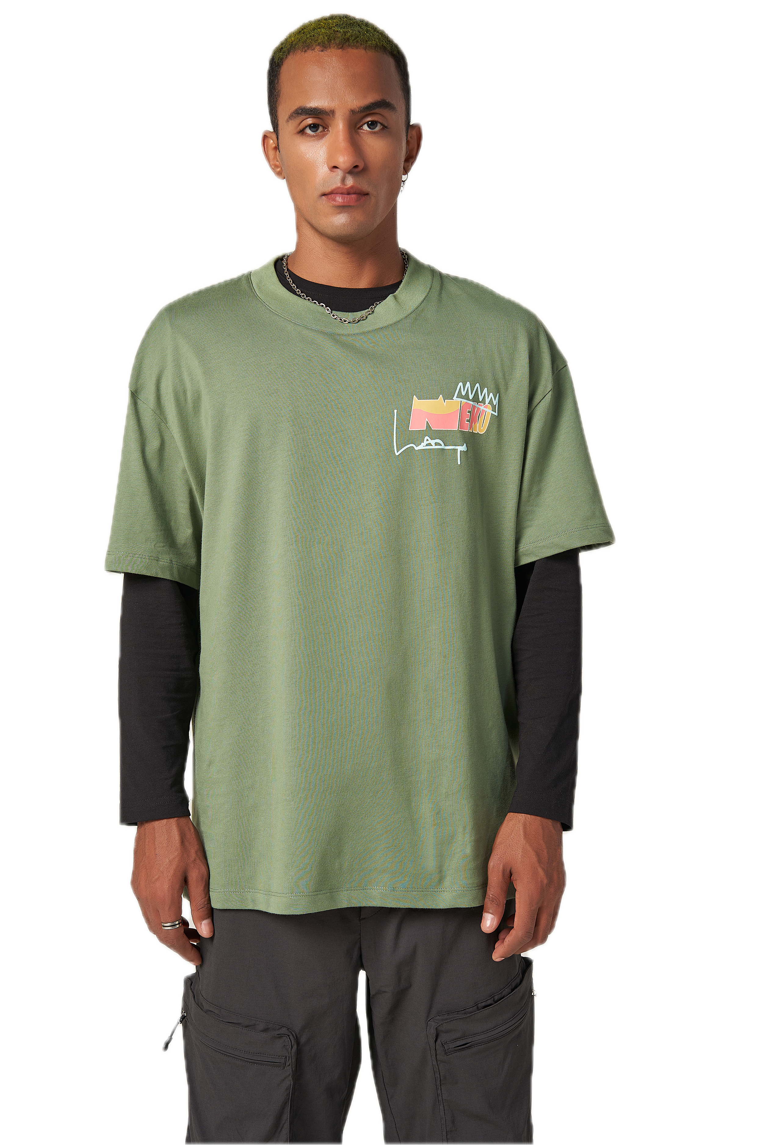 Updated Statement T-Shirt- Forest Green