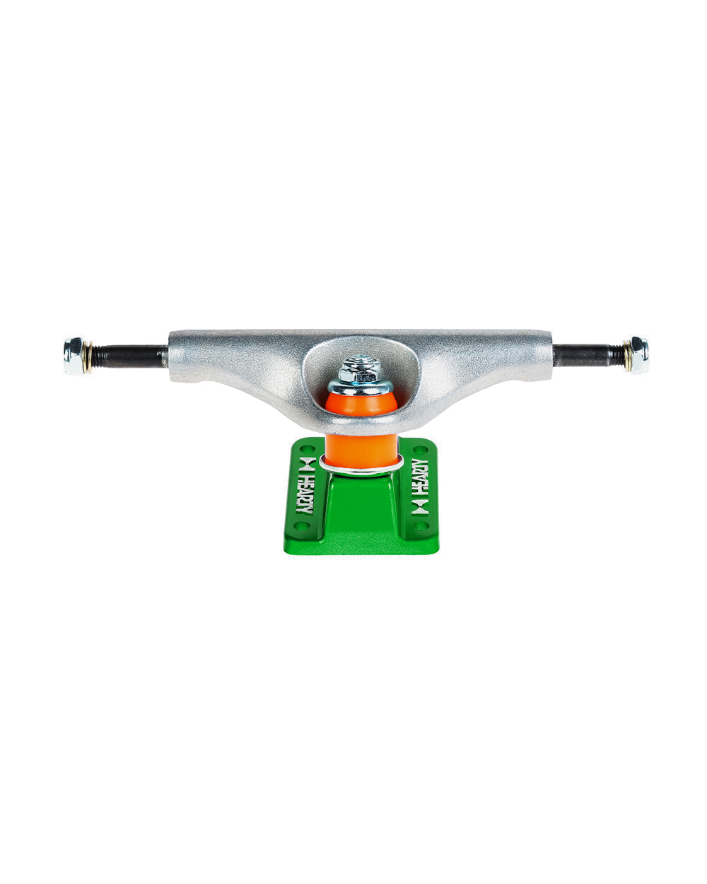 Hearty Skateboard Trucks- TorvX SERIES-  Raw/Metallic Green
