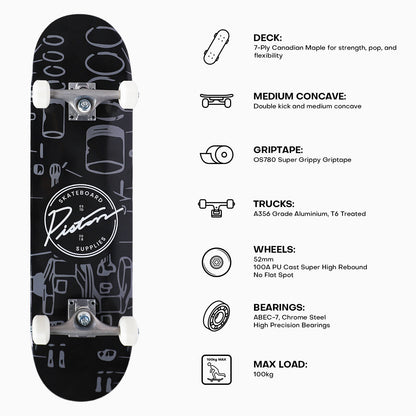 DIAGRAM I 8.0 COMPLETE SKATEBOARD