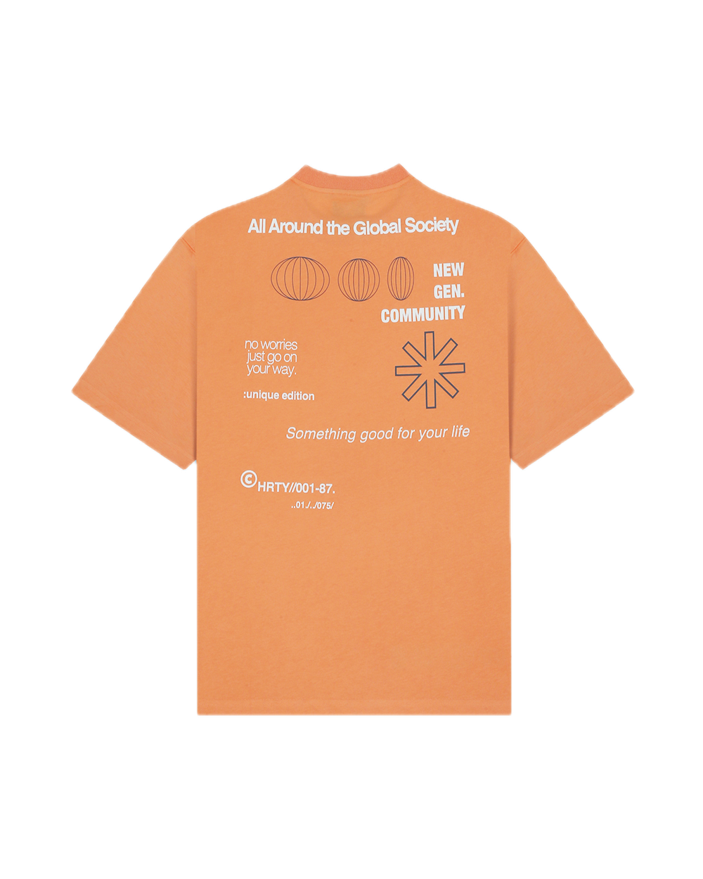 HEARTY GLOBAL COMMUNITY T-SHIRT - SOFT ORANGE (UNISEX)