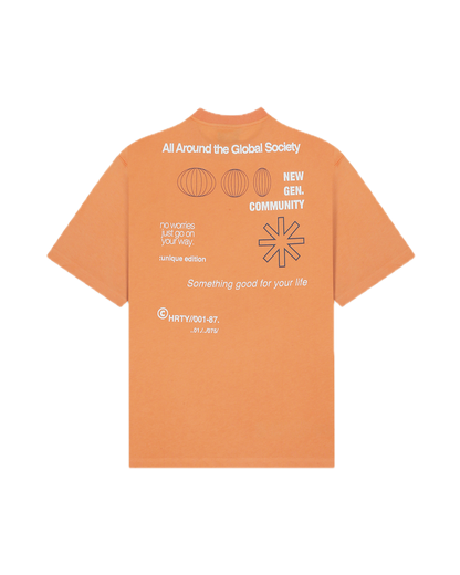 HEARTY GLOBAL COMMUNITY T-SHIRT - SOFT ORANGE (UNISEX)
