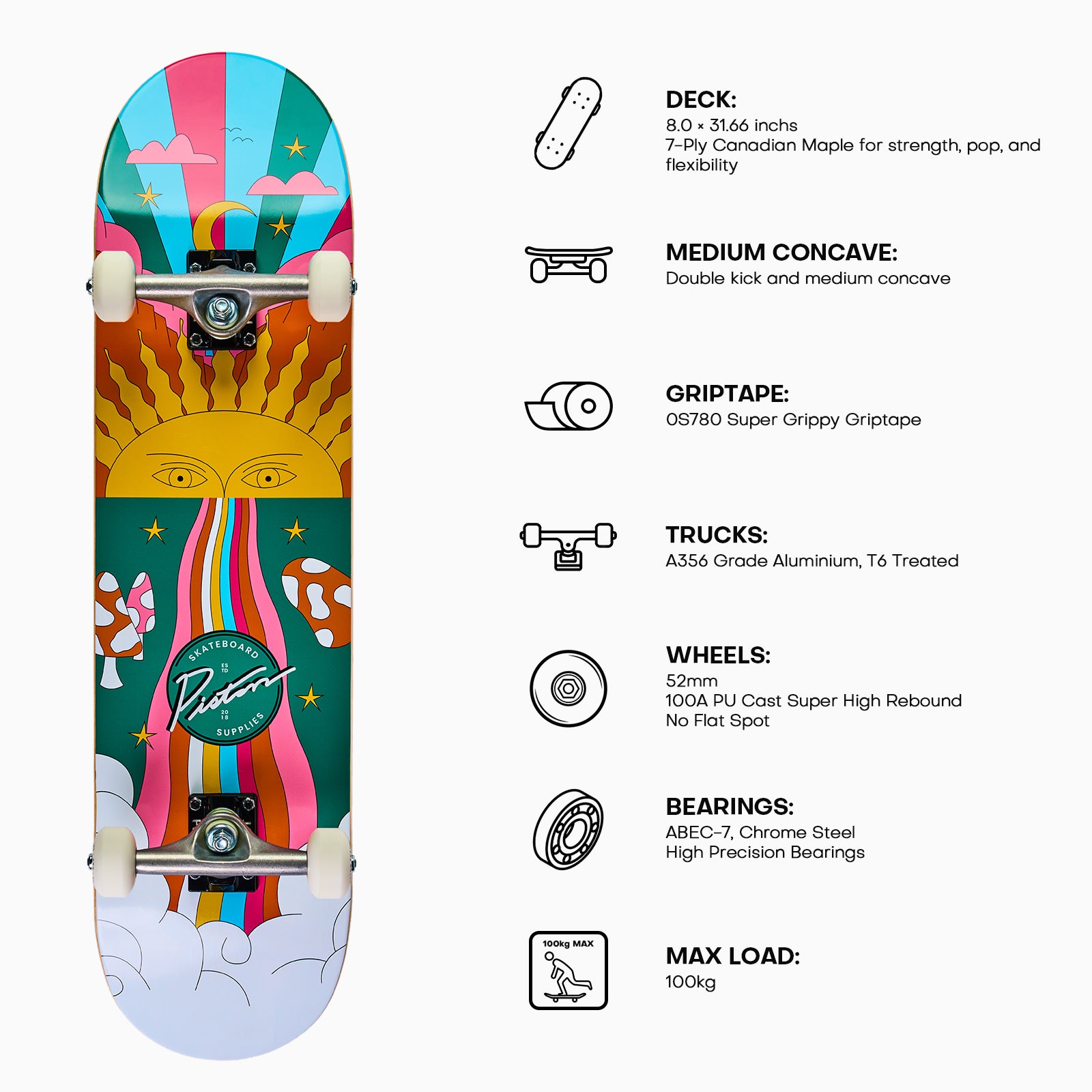 SUN 8.0- BEGNNIER SKATEBOARD