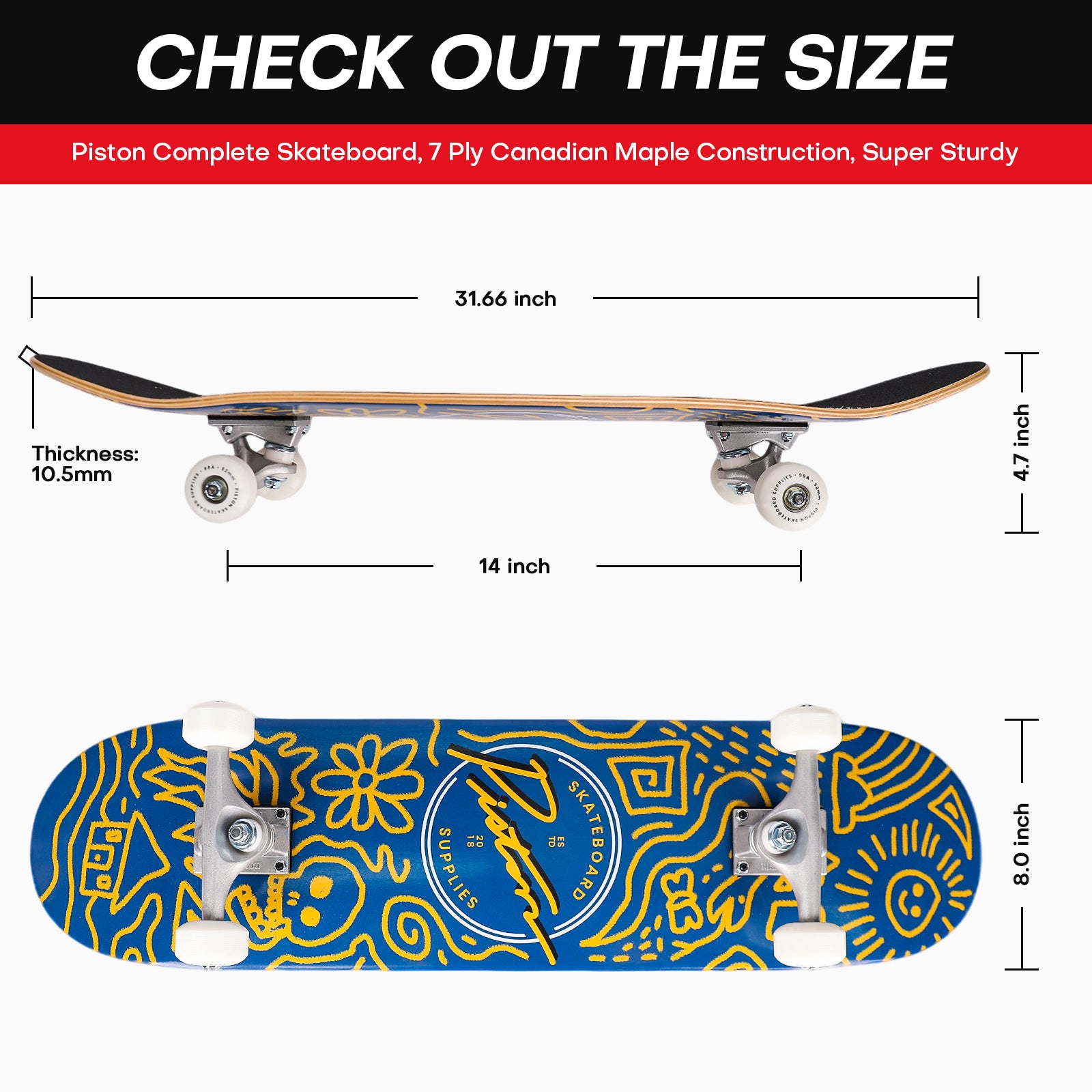 DOODLE I 8.0 COMPLETE SKATEBOARD