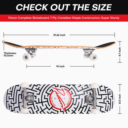 MAZE I 8.0 COMPLETE SKATEBOARD