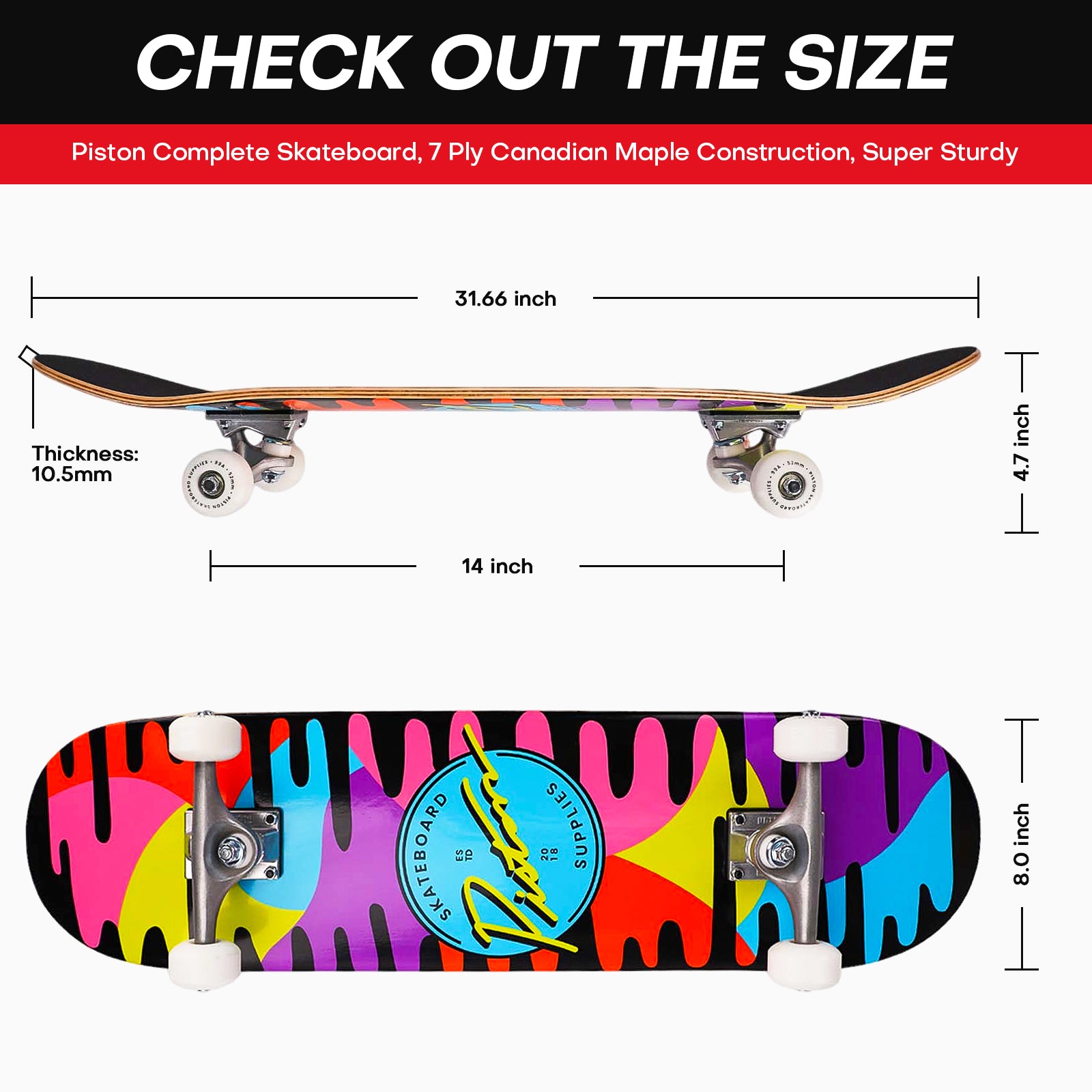ABSTRACT I 8.0 COMPLETE SKATEBOARD