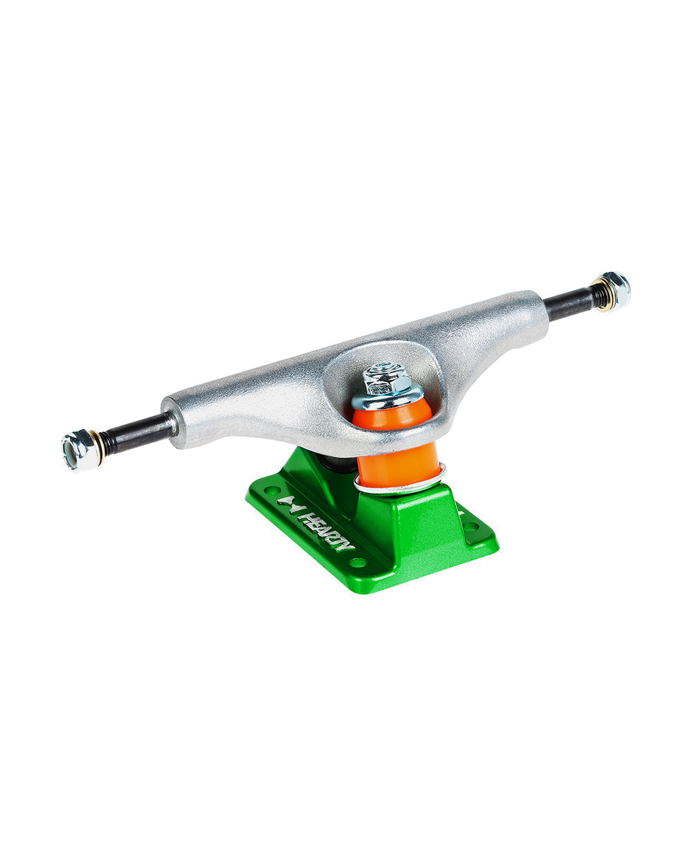 Hearty Skateboard Trucks- TorvX SERIES-  Raw/Metallic Green