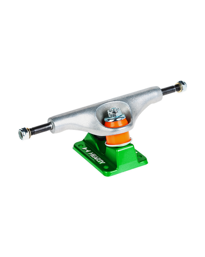 Hearty Skateboard Trucks- TorvX SERIES-  Raw/Metallic Green