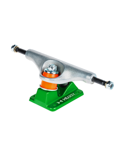 Hearty Skateboard Trucks- TorvX SERIES-  Raw/Metallic Green