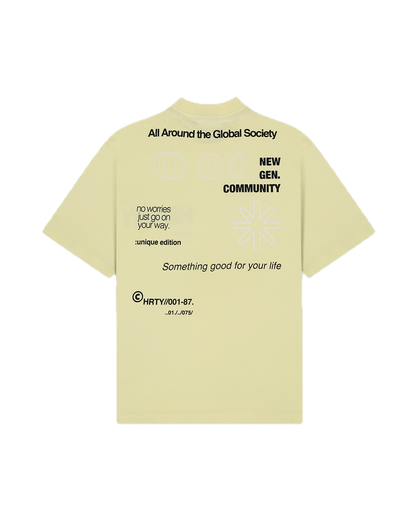 HEARTY GLOBAL COMMUNITY T-SHIRT - YELLOW (UNISEX)