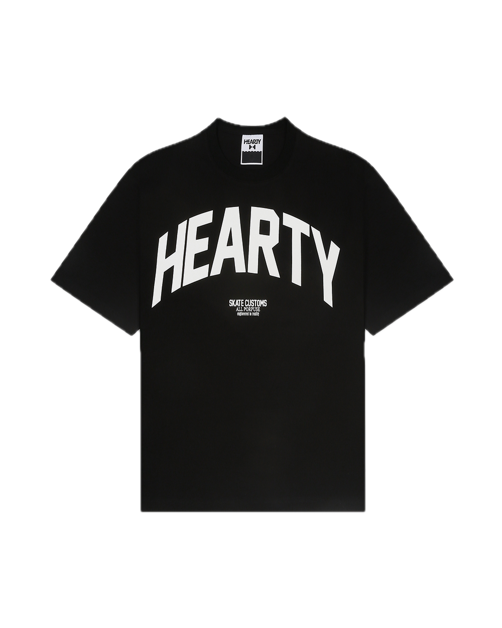 HEARTY SKATE CUSTOMS T-SHIRT BLACK - UNISEX