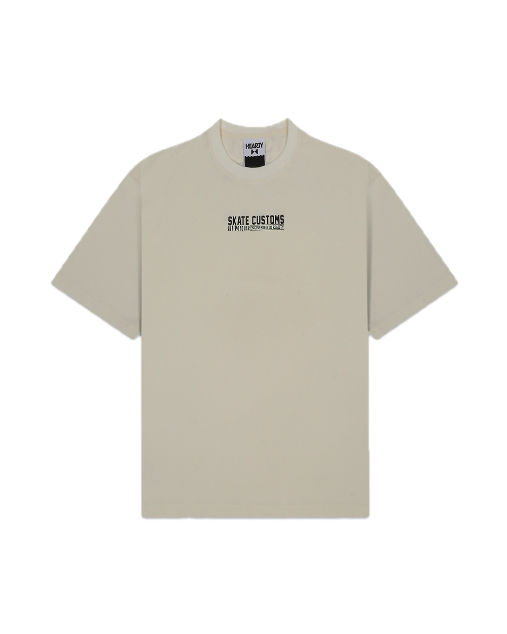 HEARTY SKATE CUSTOMS T-SHIRT - CREAM (UNISEX)