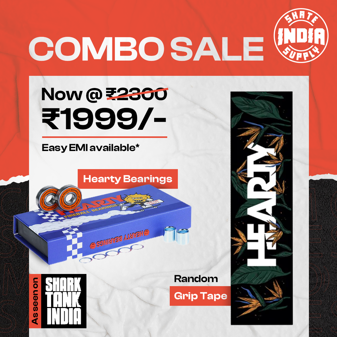 Skate Supply India ( Combo ) Random Hearty Griptape & Hearty Firewall Bearings ABEC-7