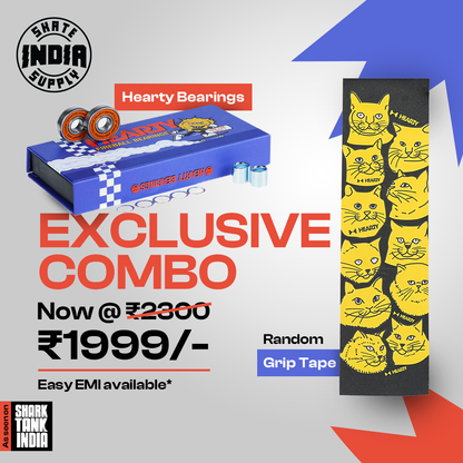Skate Supply India ( Combo ) Random Hearty Griptape & Hearty Firewall Bearings ABEC-7