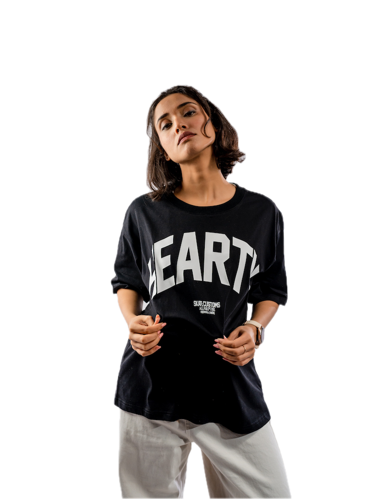 HEARTY SKATE CUSTOMS T-SHIRT BLACK - UNISEX
