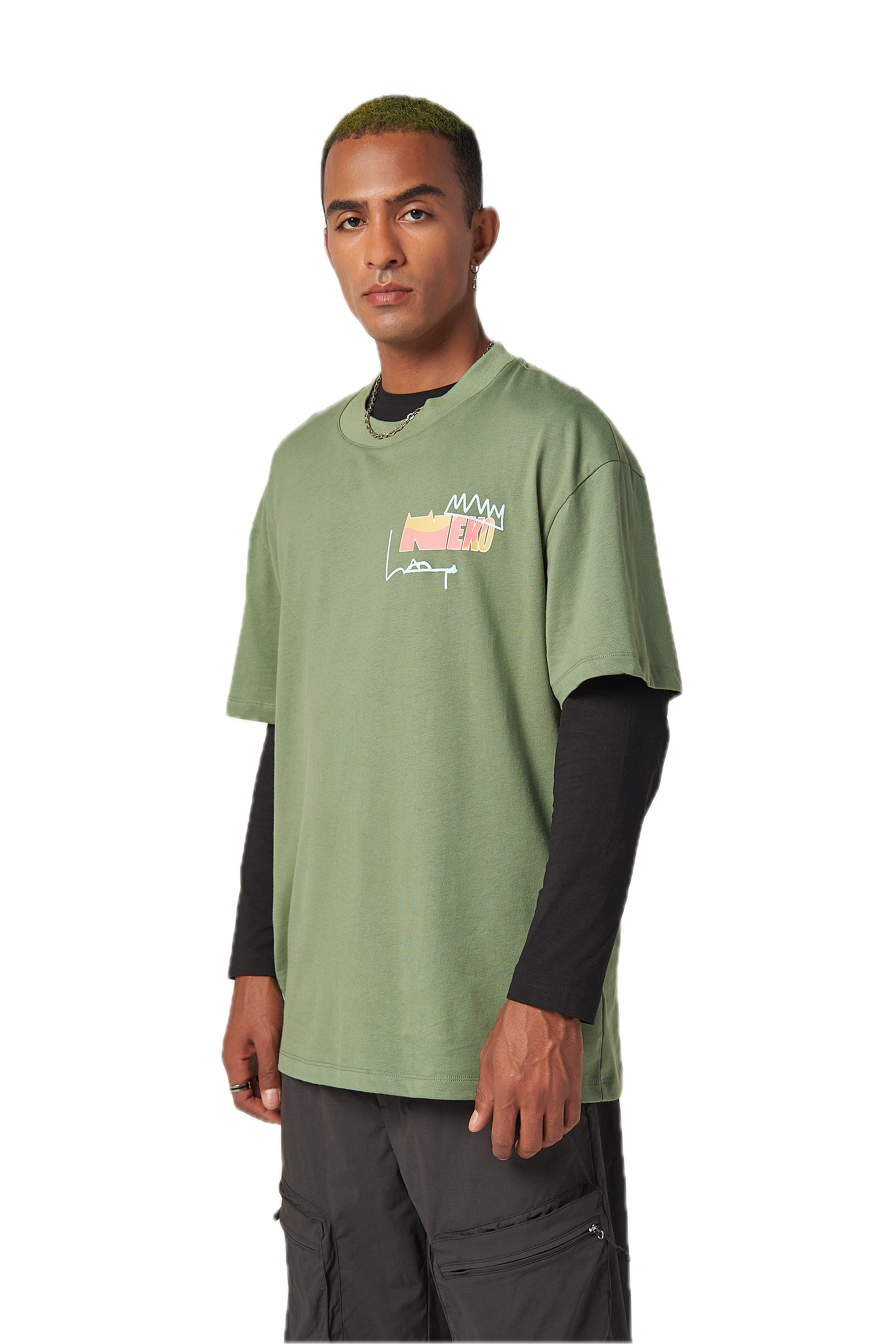 Updated Statement T-Shirt- Forest Green