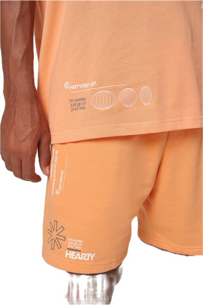 HEARTY GLOBAL COMMUNITY T-SHIRT - SOFT ORANGE (UNISEX)