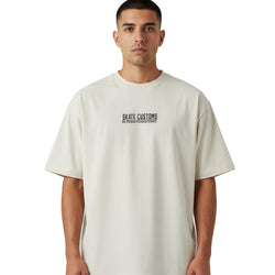 SKATE CUSTOMS T-SHIRT - CREAM