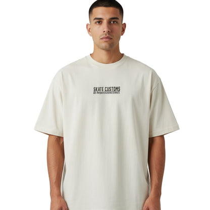 SKATE CUSTOMS T-SHIRT - CREAM