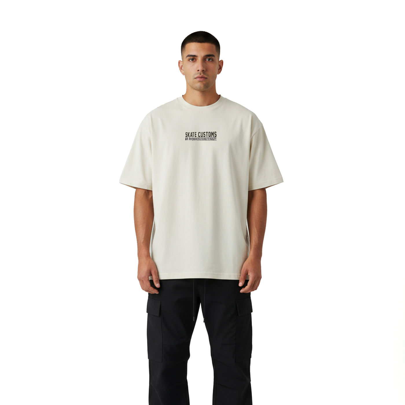 SKATE CUSTOMS T-SHIRT - CREAM