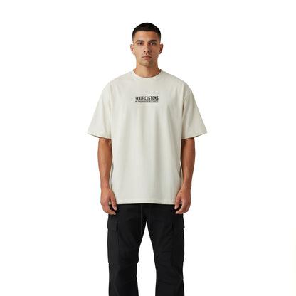 SKATE CUSTOMS T-SHIRT - CREAM