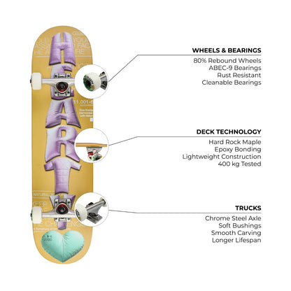 URBAN VORTEX YELLOW | 8.0 SKATEBOARD (Display Piece)