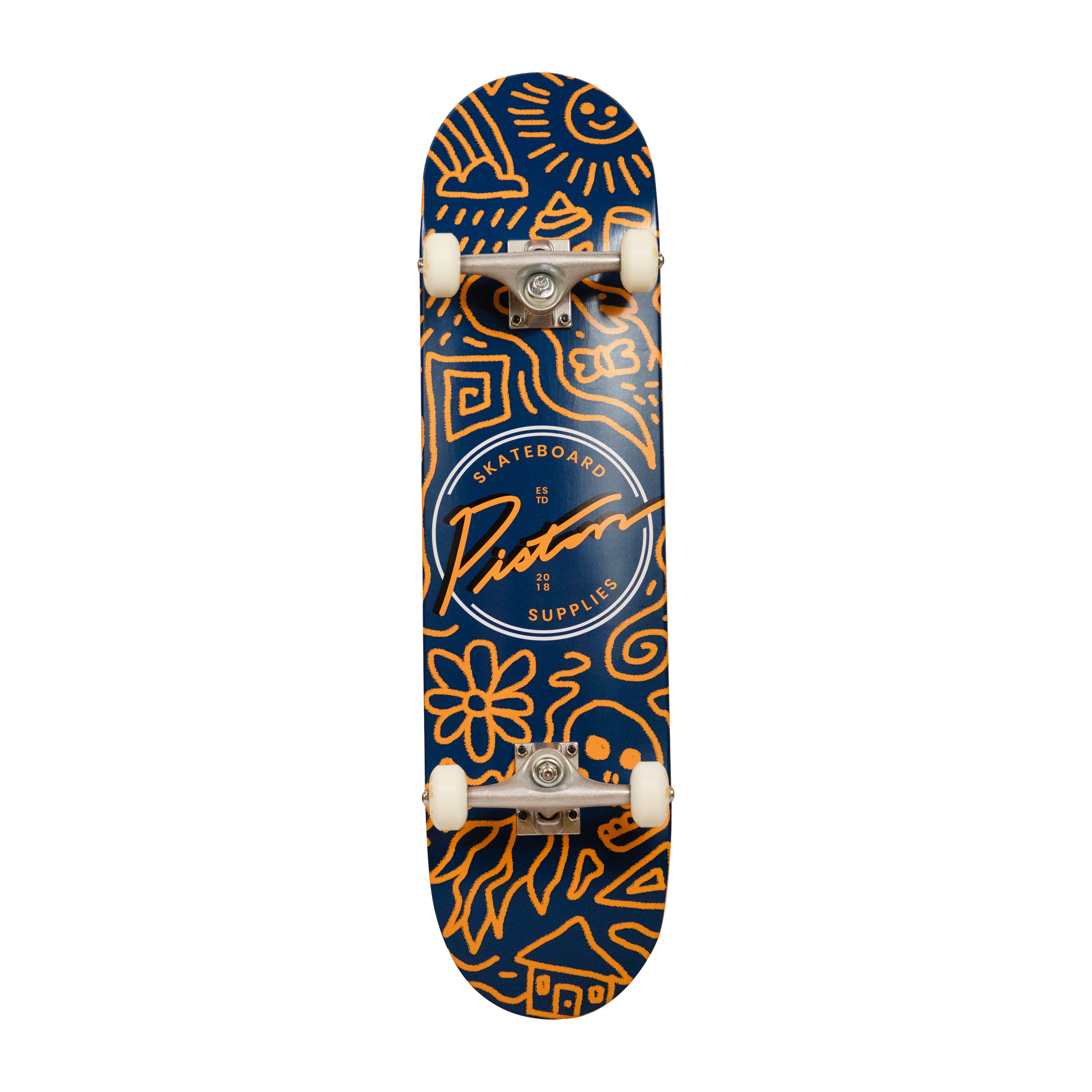 PISTON COMPLETE SKATEBOARDS 7.25"  Doodle (BEST SIZE FOR KIDS UNDER 10)
