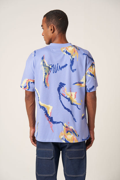 MULTI SCRIBBLE T-SHIRT - PURPLE
