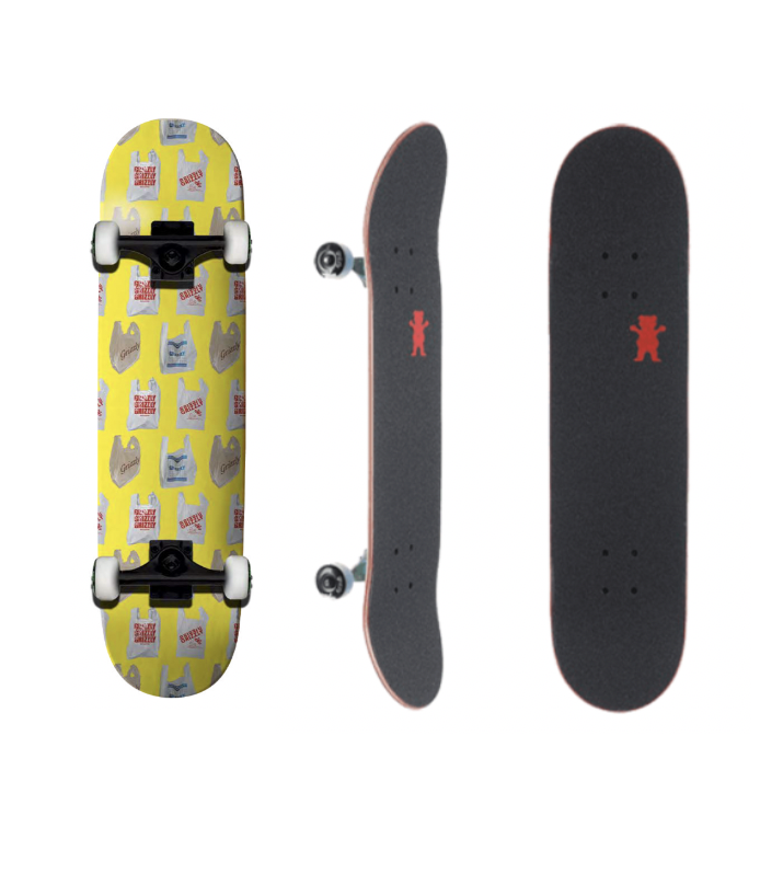 GRIZZLY COMPLETE SKATEBOARDS 7.375" & 8.0"-IN THE BAG GMC2210H01 | Yellow